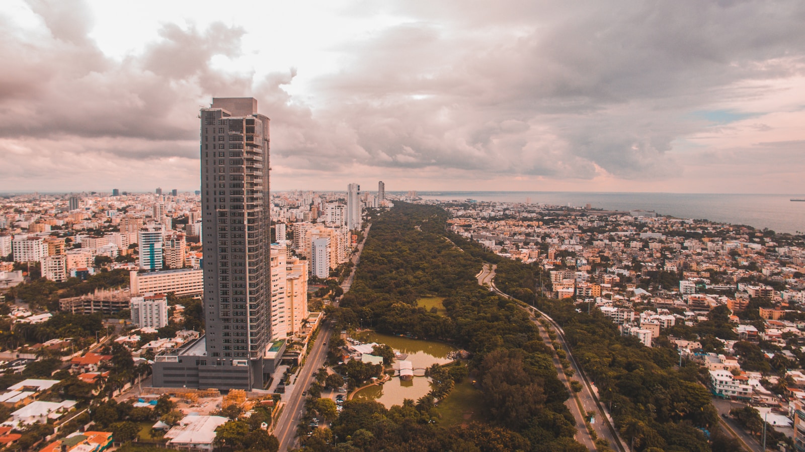 Aerial view of the Santo Domingo skyline, Dominican Republic